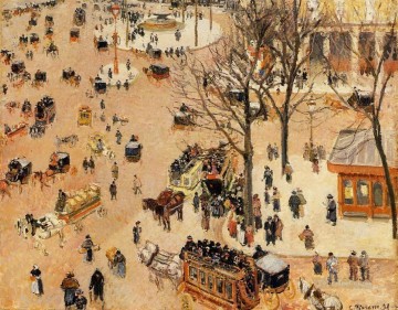 Place du Theatre Francais 1898 Camille Pissarro parisino Pinturas al óleo